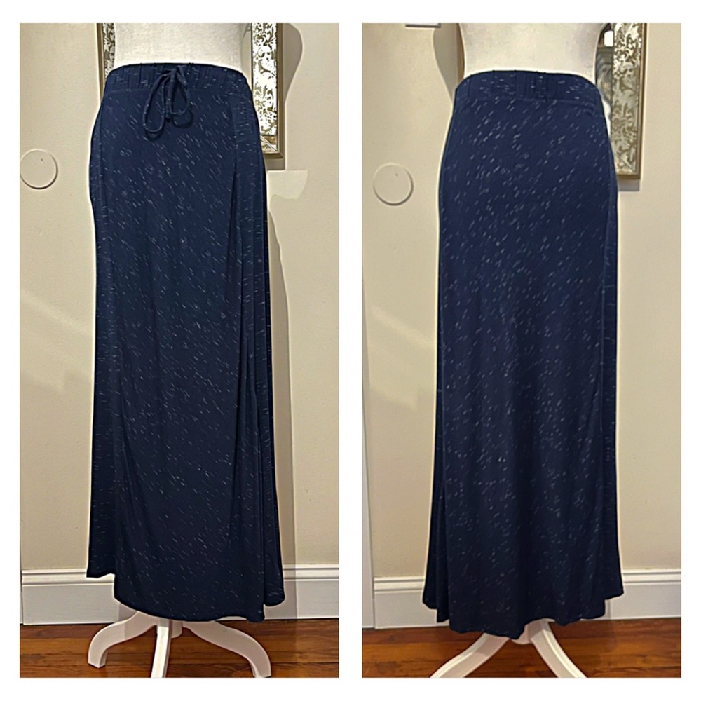 Maxi Skirt Jersey Knit FRAICHE By J Star Dash Print Travel Collection Size M